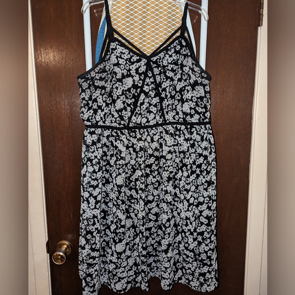 Black and white floral dress